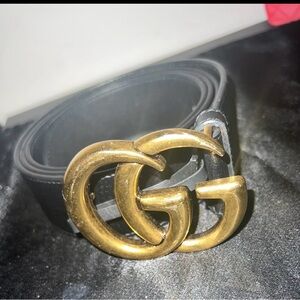 Gucci Black Belt with Gold Buckle